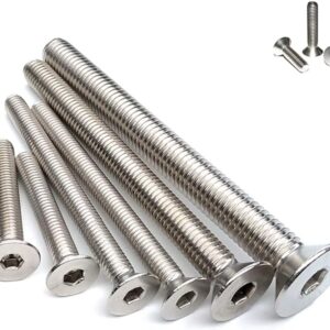 Lanmaixun M2.5 × 40mm Flat Head Socket Cap Screws – Stainless Steel 304, Full Thread (50 Pieces)