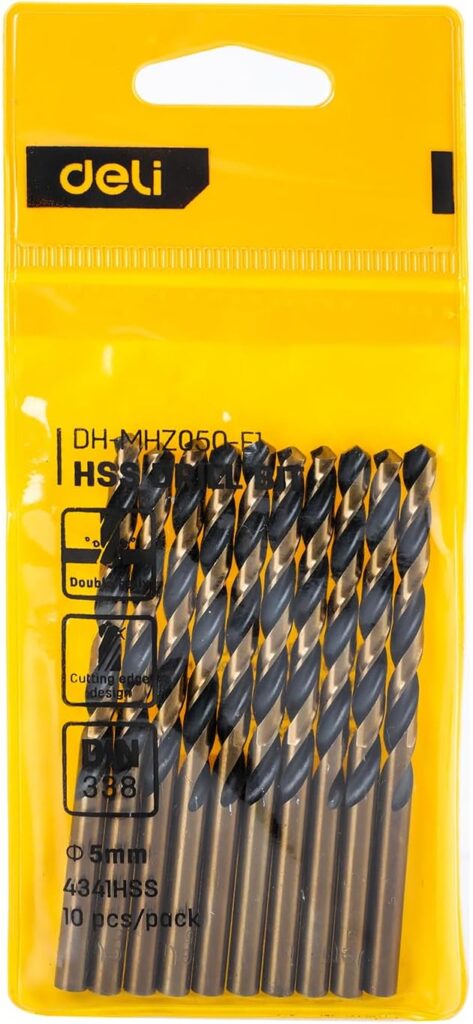 HSS 5mm Drill Bit – 118° Point, High-Speed Steel Twist Drill Bit (Pack of 10)