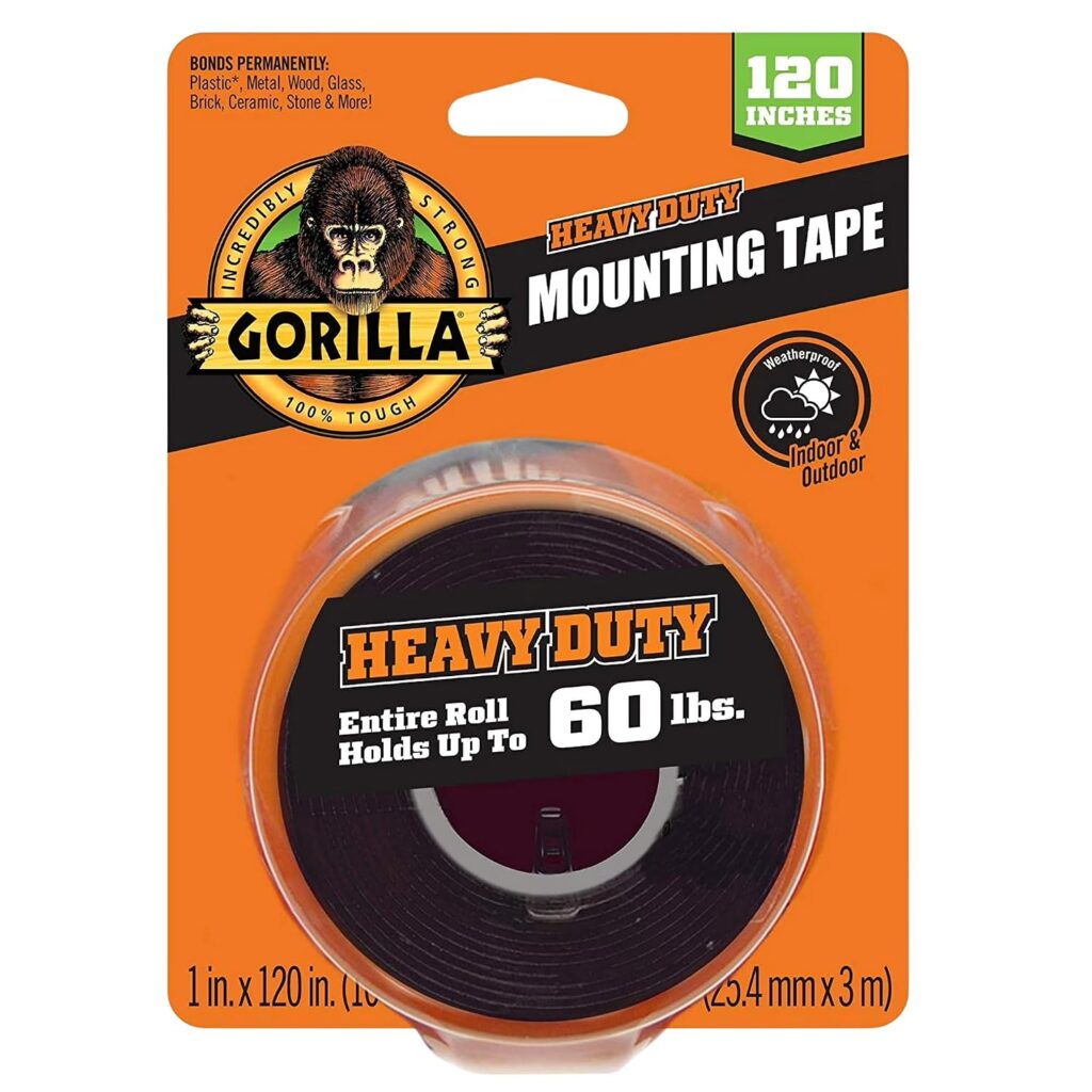 Gorilla Heavy Duty Double Sided Mounting Tape XL – 1" x 120" Black