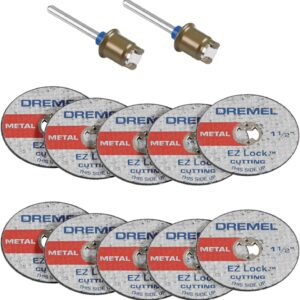 Dremel EZ406-02 EZ Lock Starter Kit – 5-Piece Fiberglass Reinforced Cut-Off Wheels with EZ402 Mandrel