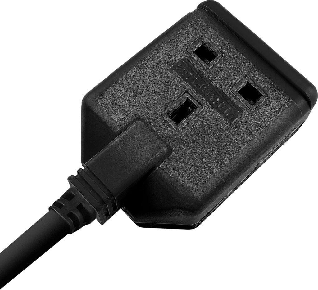 Masterplug Heavy Duty Single Socket Extension Lead 10 Metres – Black