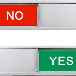 Yes/No Slider Sign – 7" × 2" Silver Sliding Indicator for Offices, Mailboxes & Homes
