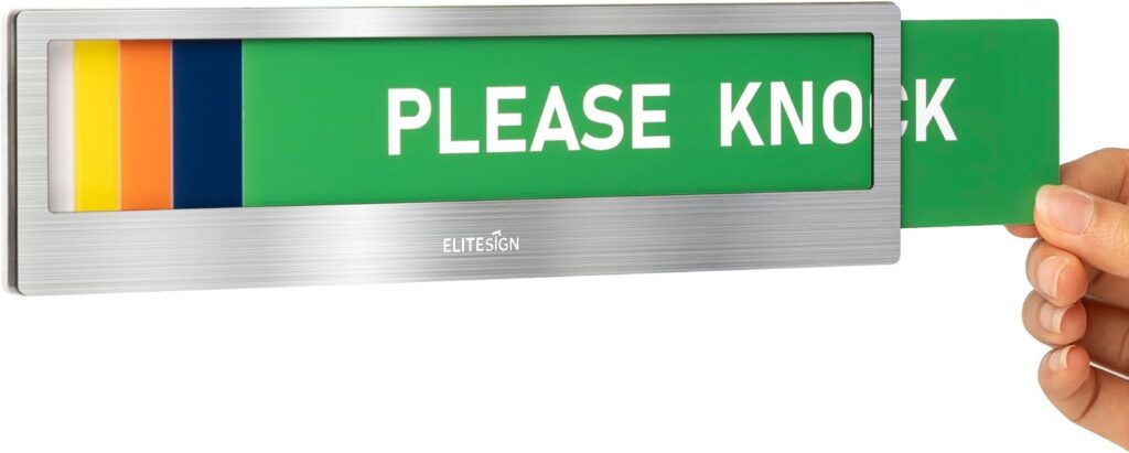 Office Door Privacy Sign – 9" × 2.5" Sliding Status Indicator with 3 Cards & Customizable Card